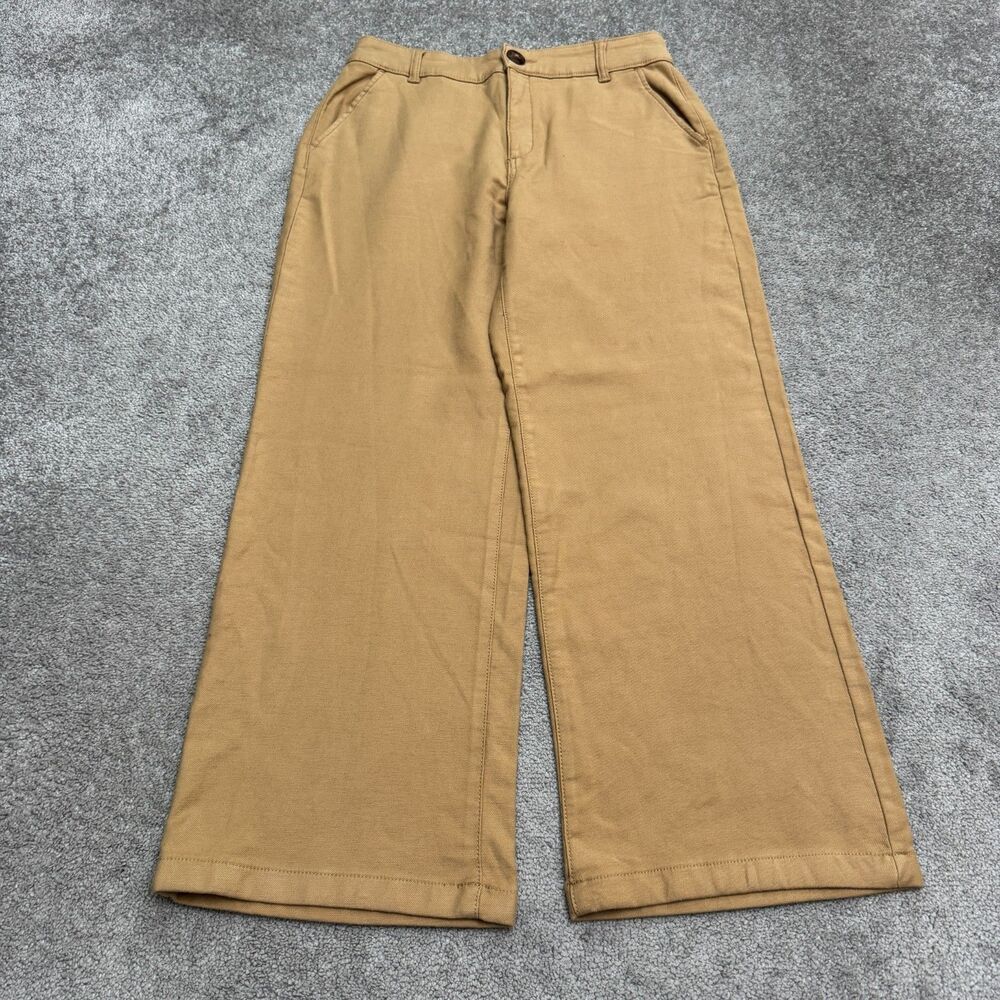 Style & Co Wide Leg Stretch Trousers Womens 12 Natural Camel Tan High Rise NWT